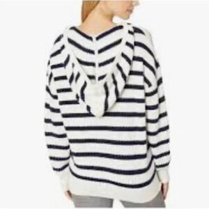Navy & white striped hooded sweater size extra small Splendid Collection